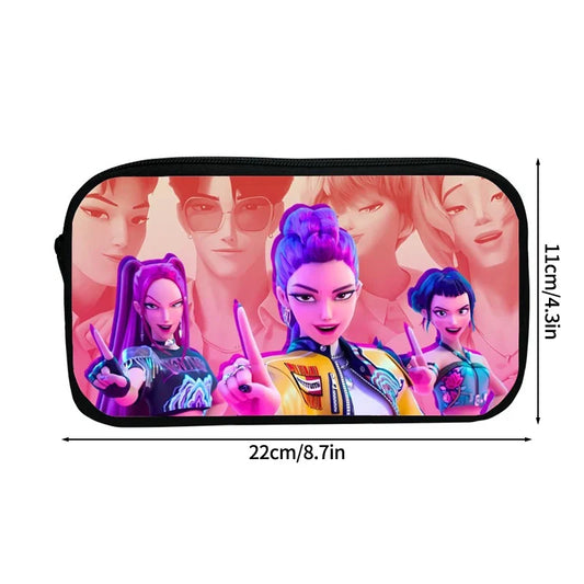 Stylish and Functional Demon Hunters Cartoon Pencil Case for Women and Girls