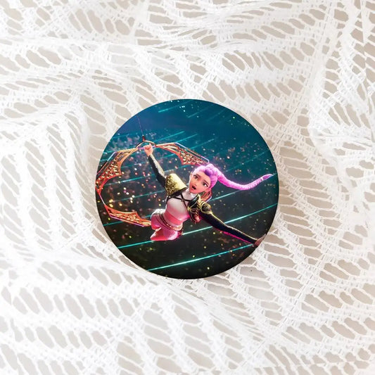 THE-K-KPop Demon Hunters Badges – Unique Tinplate Button Pins for Fans