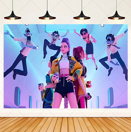 KPop Girl Demon Hunters Party Decorations – Purple Gold Theme Supplies