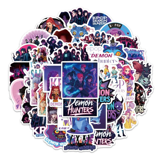 50pcs KPop Demon Hunters Movie Stickers – Cool Waterproof Decals for DIY Fun