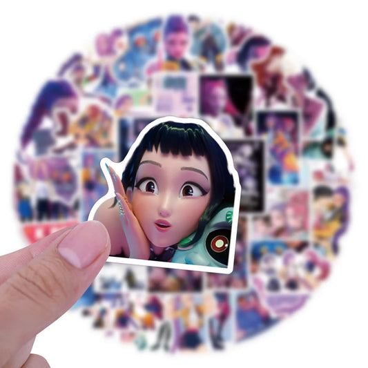 55PCS KPOP Demon Hunters Cartoon Stickers – Fun DIY Decals for All Ages