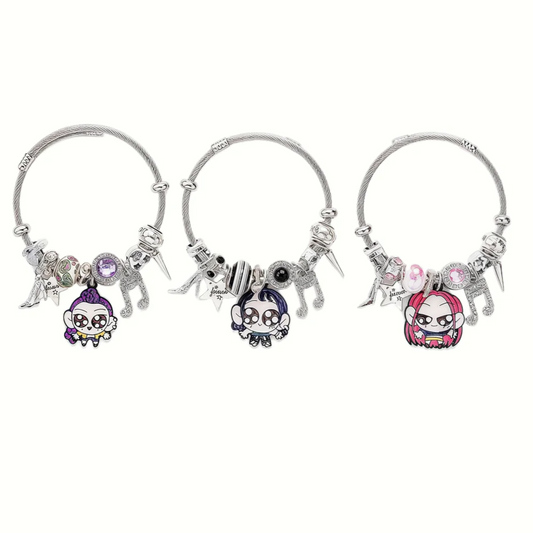 KPop Demon Hunters Stainless Steel Bracelet – Adjustable DIY Jewelry