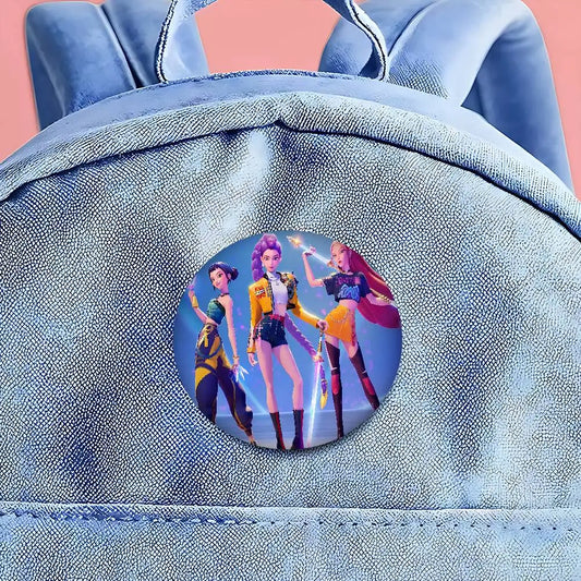 KPop Demon Hunters Soft Button Pin – Stylish Metal Badge for Fans
