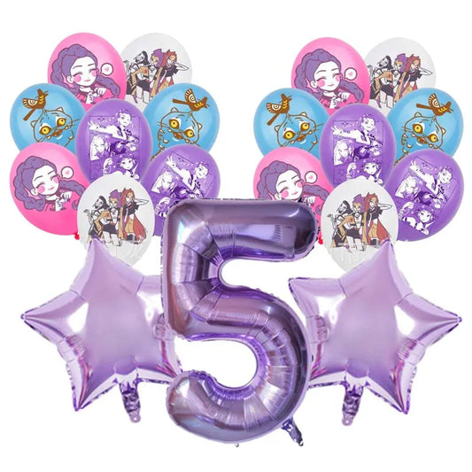 Kpop Demon Hunters Balloon Decoration Set – Perfect for Kids' Parties