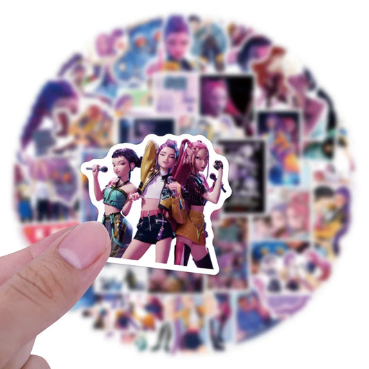 55PCS KPOP Demon Hunters Cartoon Stickers – Fun DIY Decals for All Ages