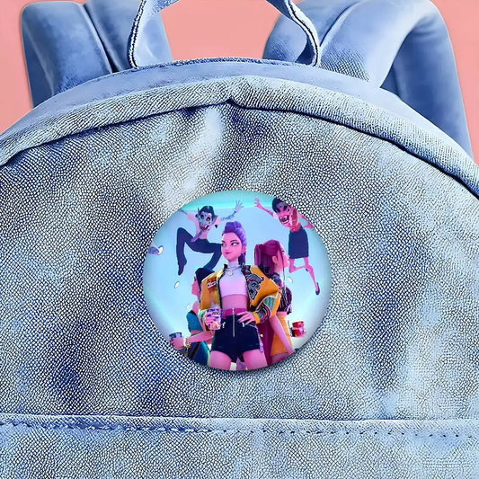 KPop Demon Hunters Soft Button Pin – Stylish Metal Badge for Fans