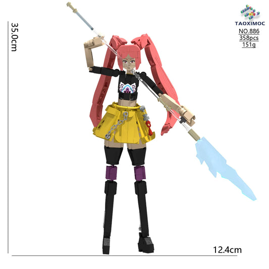 Anime Girls Lion & Crow Block Figures
