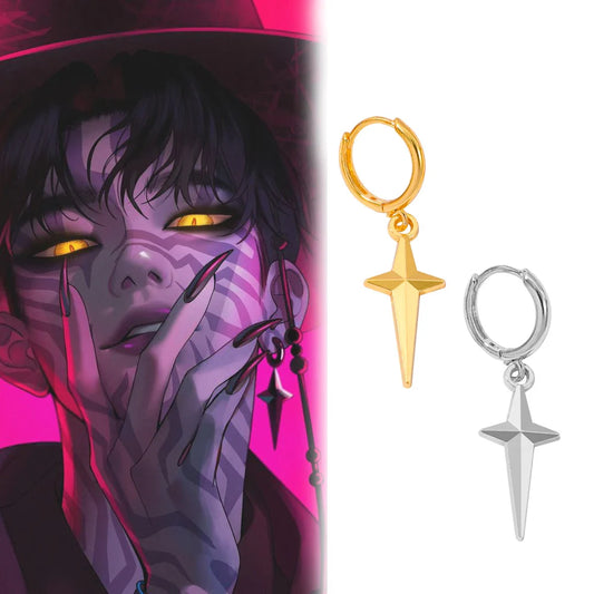 KPop Demon Hunters Jinu Cross Stars Dangle Earrings – Trendy Jewelry for Fans