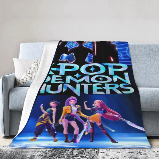 Cozy Up with K-Pop Demon Anime Hunters Blankets – Soft, Warm, and Stylish!