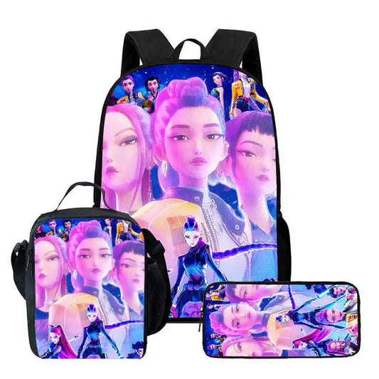 Kpop Demon Hunter Girls School Set – Backpack, Pencil Case &amp; Lunch Bag