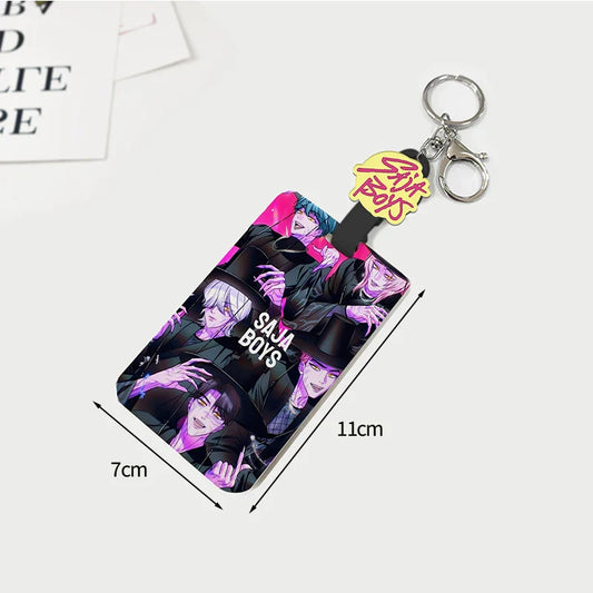 Kpop Demon Hunters Saja Boys Photocard Holder Keychain – Stylish ID Card Protection